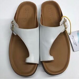 NEW Strive Java 2 Women's 9.5 White Leather Slide Sandals arch support shoes